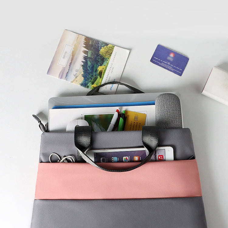 ST05DZ 14.1-15.4 Inch Universal Color Matching Portable Laptop Liner Bag(Pink and Gray)