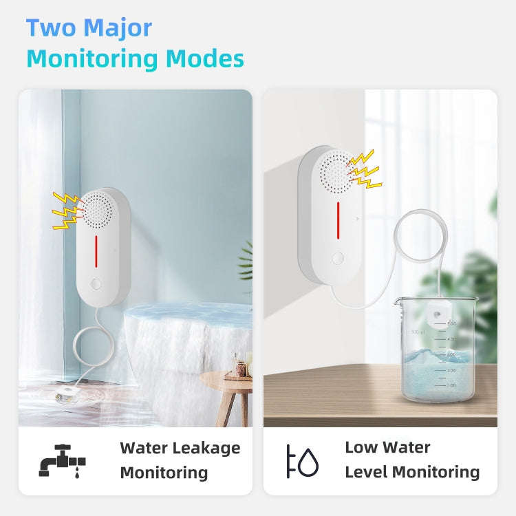 Tuya WIFI Sound and Light Water Immersion Alarm Leak Sensor Overflow Alarm Detector