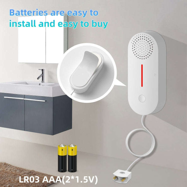 Tuya WIFI Sound and Light Water Immersion Alarm Leak Sensor Overflow Alarm Detector