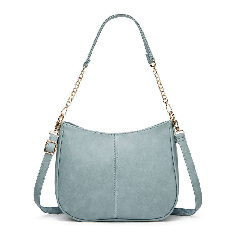270 Large Capacity Single-shoulder Crossbody Chain Bag Leather Adjustable Underarm Bag(Blue)