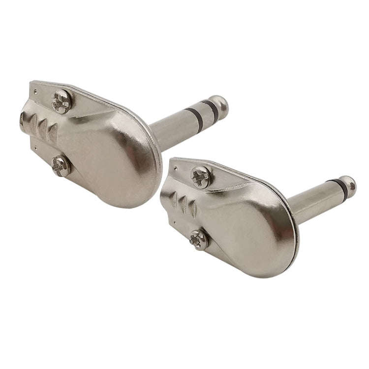 10pcs 6.35mm Right Angle Guitar Plug Audio Microphone Amplifier Connector, Specification: Mono
