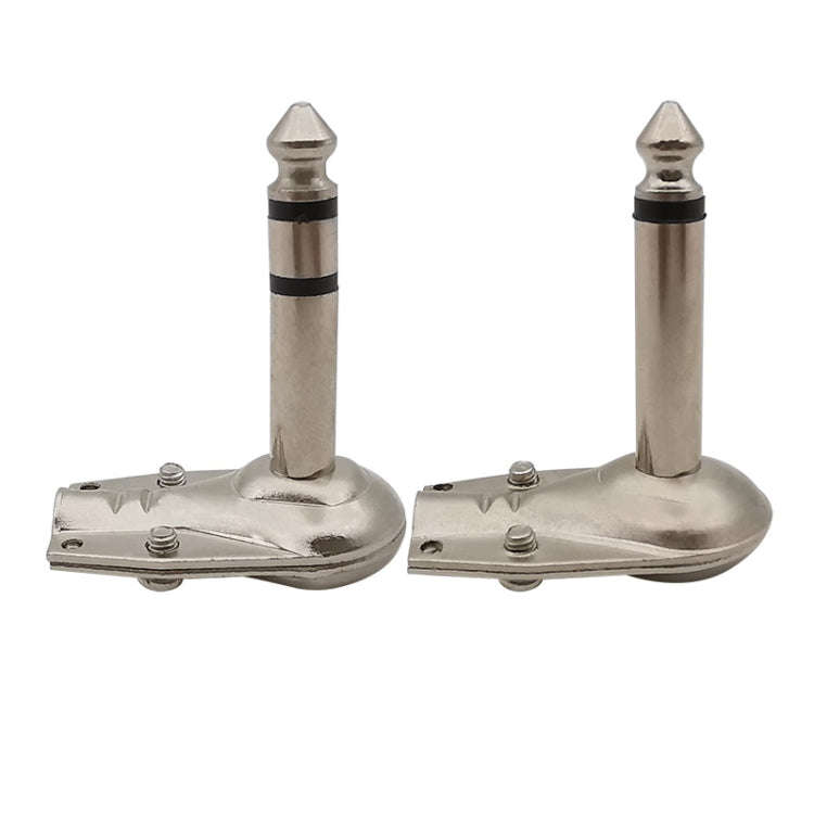 10pcs 6.35mm Right Angle Guitar Plug Audio Microphone Amplifier Connector, Specification: Mono