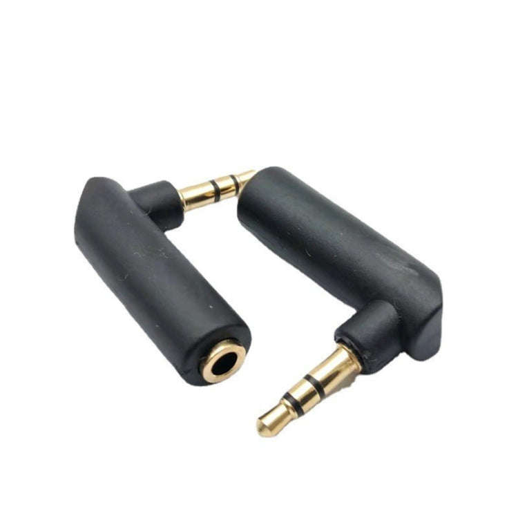 3.5mm Elbow Male to Female Dual Channel Headphone Audio Adapter(Gold Plated)