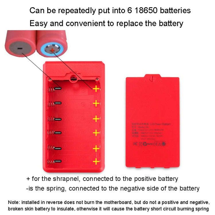 Q6 Removable 6 Sections 18650 Battery Box Charger Case, Style: Flash/Fast Charge(Black)