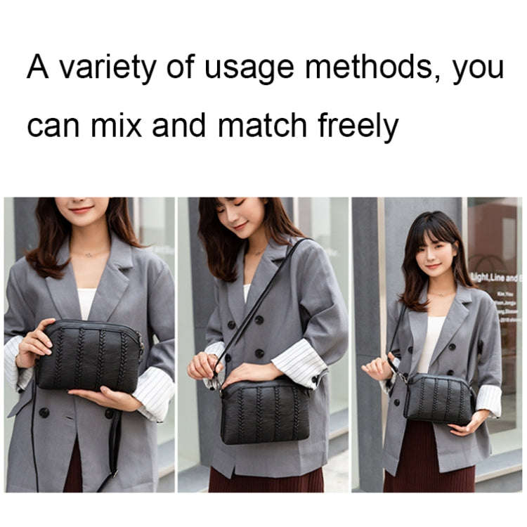 XY1101 Multifunctional Double Layer Ladies Woven Handbag Phone Single-shoulder Bag(Cable)