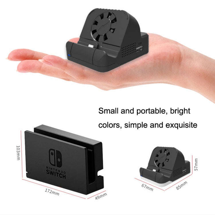 For Nintendo Switch / Switch OLED SW300 HDMI Video Casting Converter Cooling Fan Base Charger(Black)