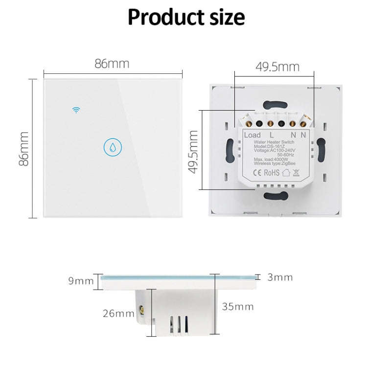 WIFI 20A Water Heater Switch Black High Power Time Voice Control EU Plug
