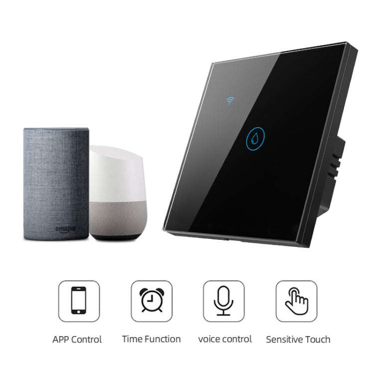 WIFI 20A Water Heater Switch Black High Power Time Voice Control EU Plug