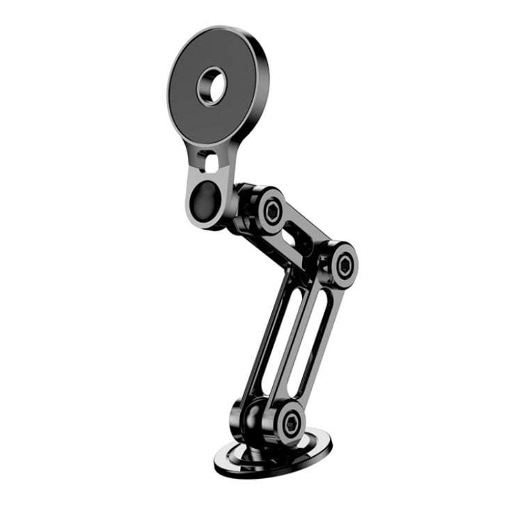 Car Desktop Folding Magnetic Suction Stretch Live Mobile Phone Holder(Black)
