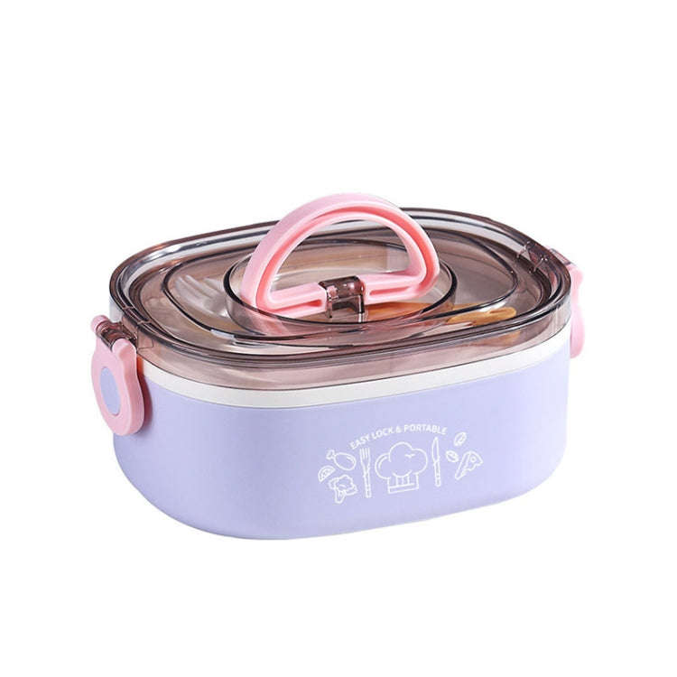 Large Capacity Oval Divided Portable Office Insulation Lunch Box, Specification: 600ml (Stainless...