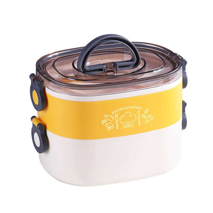 Large Capacity Oval Divided Portable Office Insulation Lunch Box, Specification: 1.2L (Stainless ...