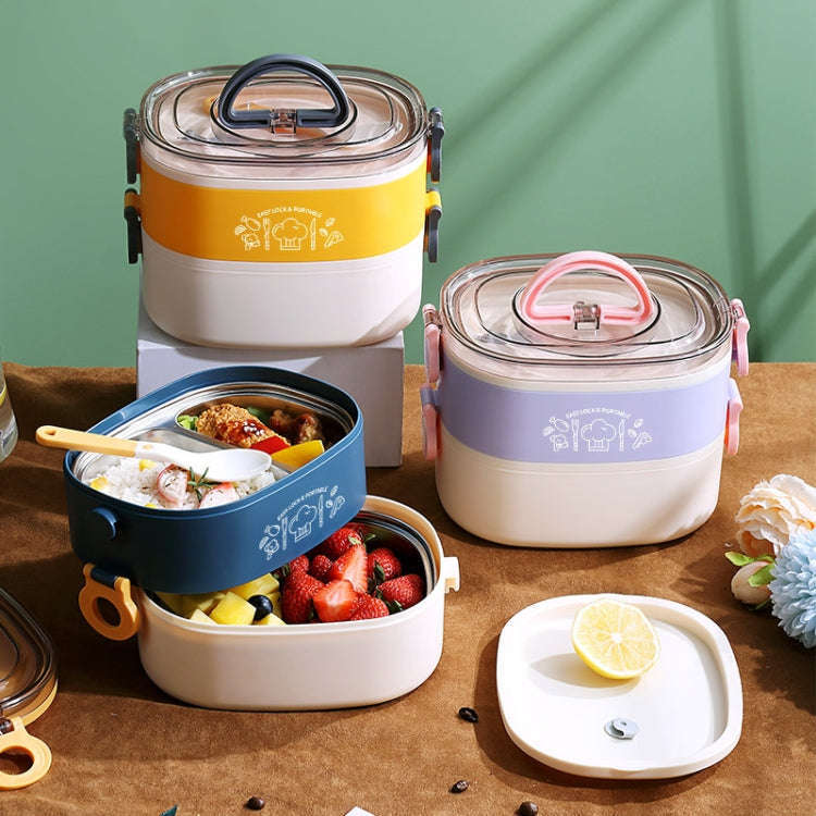 Large Capacity Oval Divided Portable Office Insulation Lunch Box, Specification: 600ml (Plastic B...