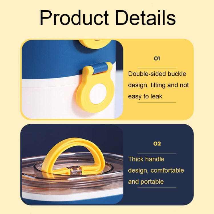 Large Capacity Oval Divided Portable Office Insulation Lunch Box, Specification: 600ml (Plastic Y...