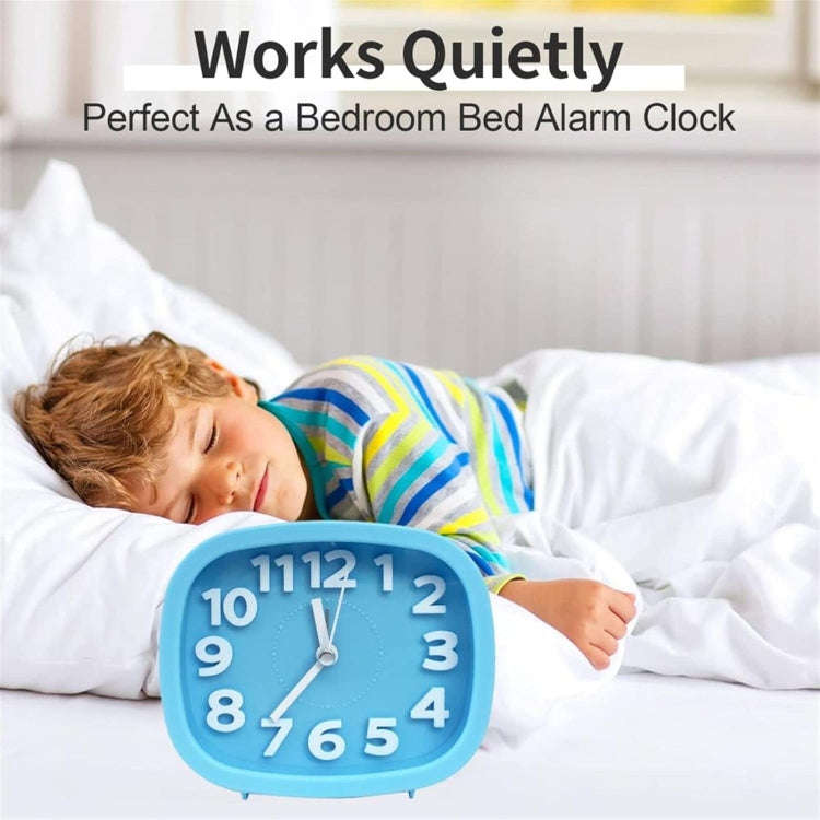 Square Candy Color Stereo Digital Silent Alarm Clock Children Student Alarm Clock(Pink)