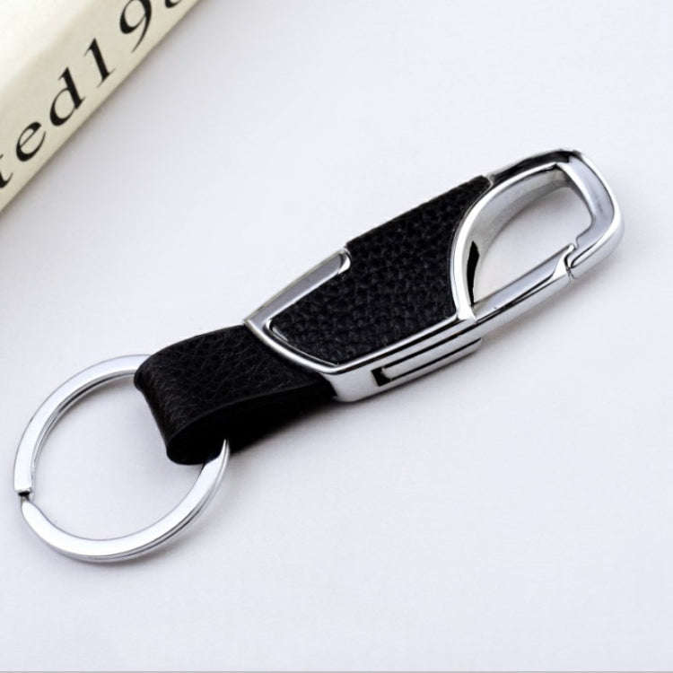 3pcs Men Car PU+Metal Keychain Waist Hanging Key Ring(2.3x9cm)