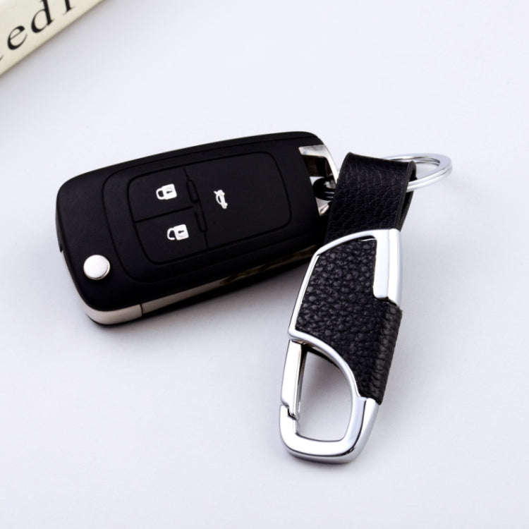 3pcs Men Car PU+Metal Keychain Waist Hanging Key Ring(2.3x9cm)