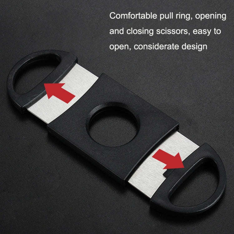5pcs Mini Black Stainless Steel Double Edge Cigar Scissors Cigar Crushers
