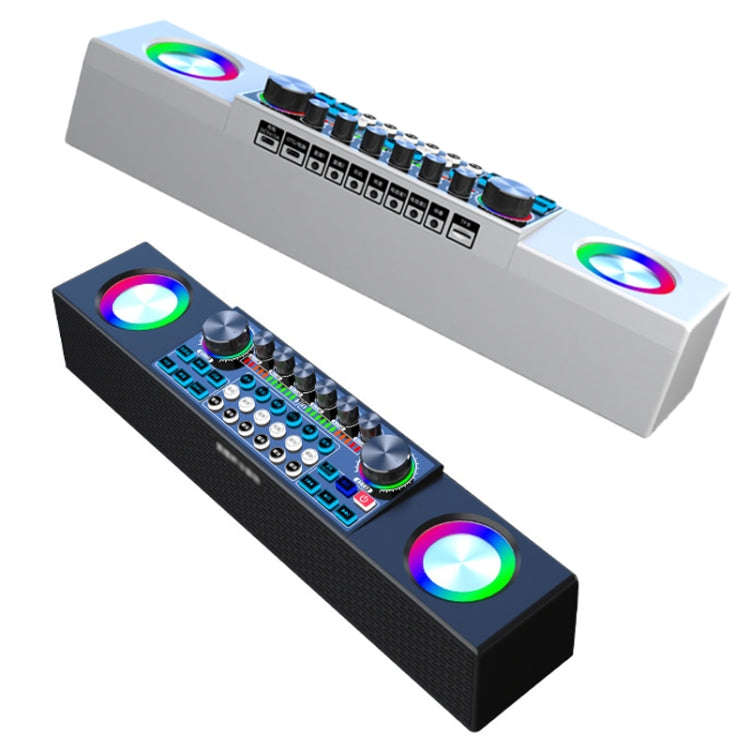 X80 Portable Multifunctional Live Singing Wireless Bluetooth Sound Card Speaker (Dual-microphone ...