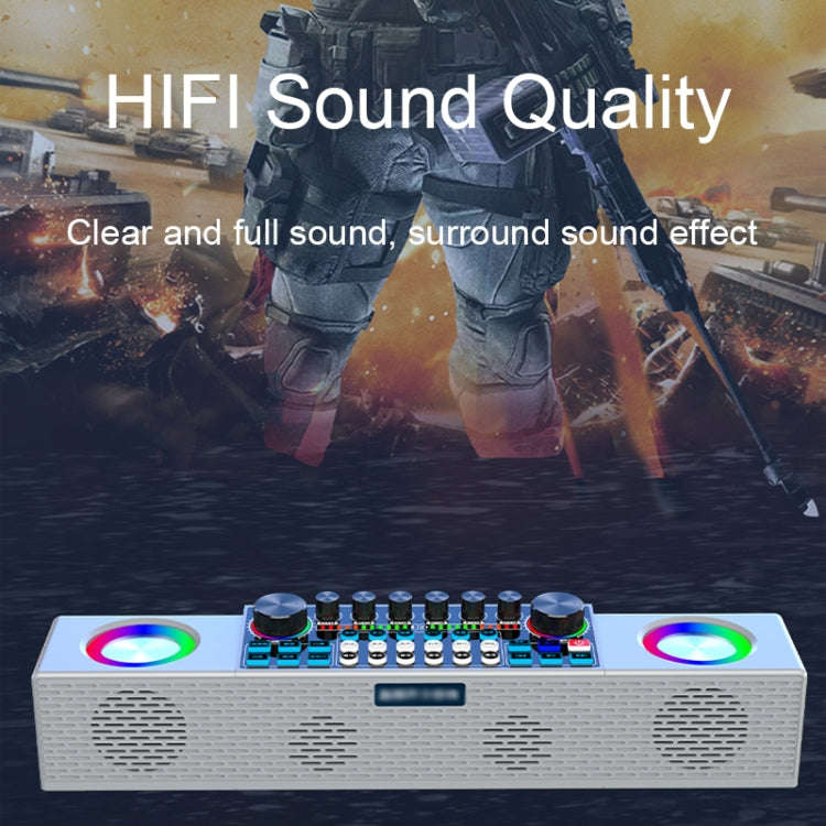 X80 Portable Multifunctional Live Singing Wireless Bluetooth Sound Card Speaker (Dual-microphone ...