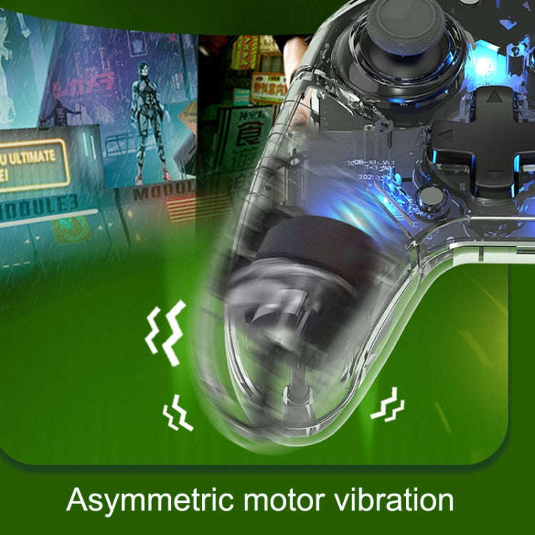 For Microsoft XBOX One / PC XO300 RGB Luminous Wired Gamepad(Translucent Black)