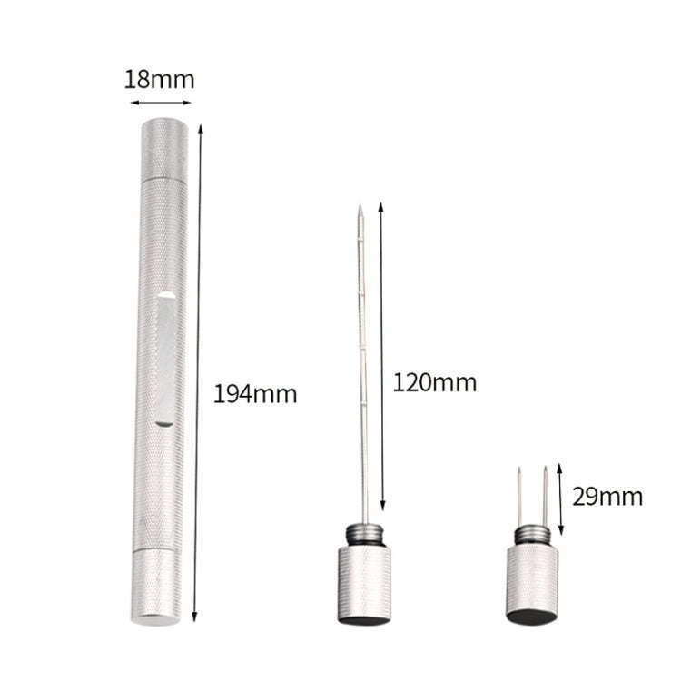 Lightweight With Serrated Cigar Needle Dredger Drilled Smoke Vent(Silver)