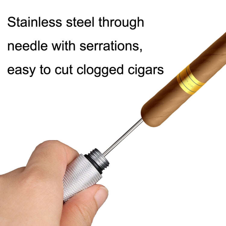 Lightweight With Serrated Cigar Needle Dredger Drilled Smoke Vent(Black)