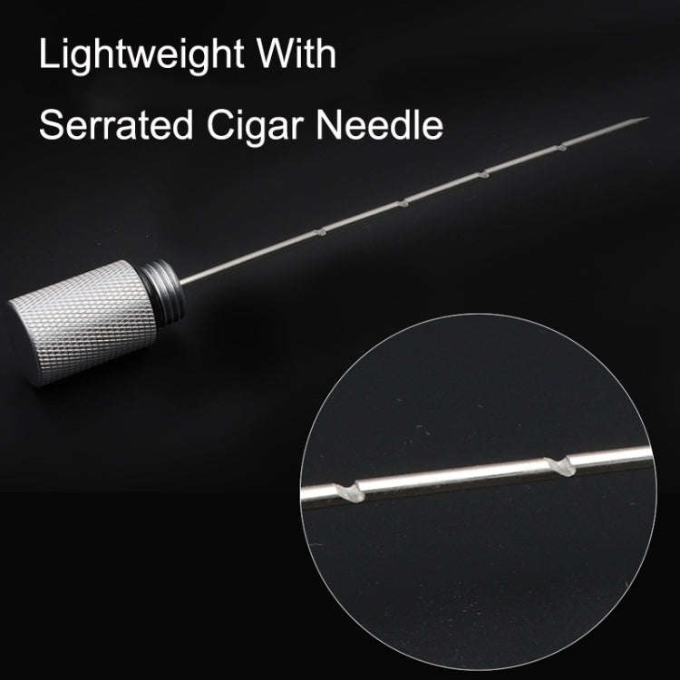 Lightweight With Serrated Cigar Needle Dredger Drilled Smoke Vent(Black)