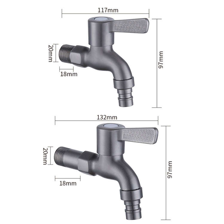 Bathroom Toilet Stainless Steel Bib Tap Wall Mounted Washing Machine Water Tap ,Spec: Medium Long...