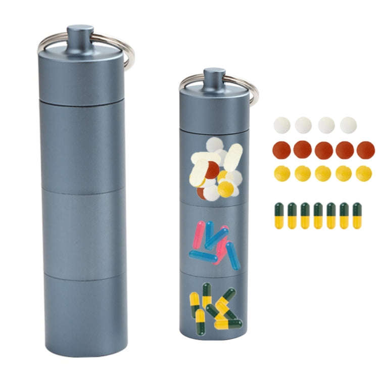 Outdoor First Aid Sealed Waterproof Pill Jar Aluminum Alloy Portable Emergency Pill Box(Blue)