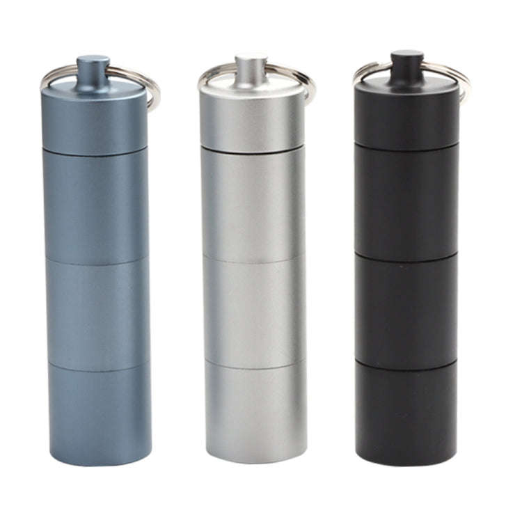 Outdoor First Aid Sealed Waterproof Pill Jar Aluminum Alloy Portable Emergency Pill Box(Black)