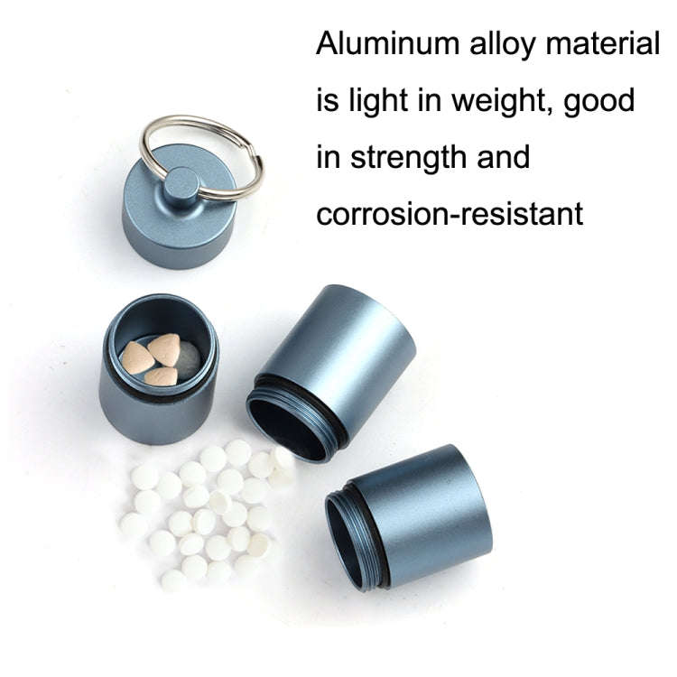 Outdoor First Aid Sealed Waterproof Pill Jar Aluminum Alloy Portable Emergency Pill Box(Blue)