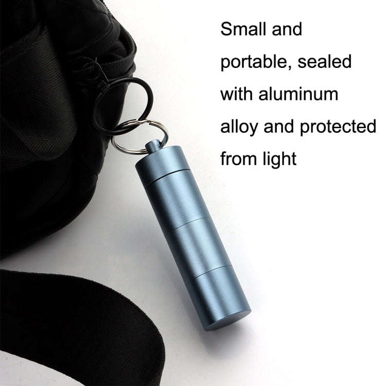 Outdoor First Aid Sealed Waterproof Pill Jar Aluminum Alloy Portable Emergency Pill Box(Blue)