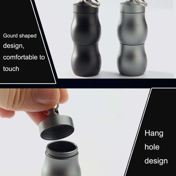F25 Outdoor First Aid Pill Sealed Bottle Mini Waterproof Metal Medicine Jar Keychain(Champagne)