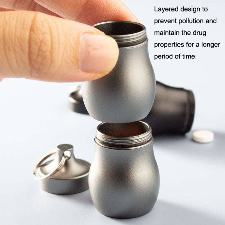 F25 Outdoor First Aid Pill Sealed Bottle Mini Waterproof Metal Medicine Jar Keychain(Black)