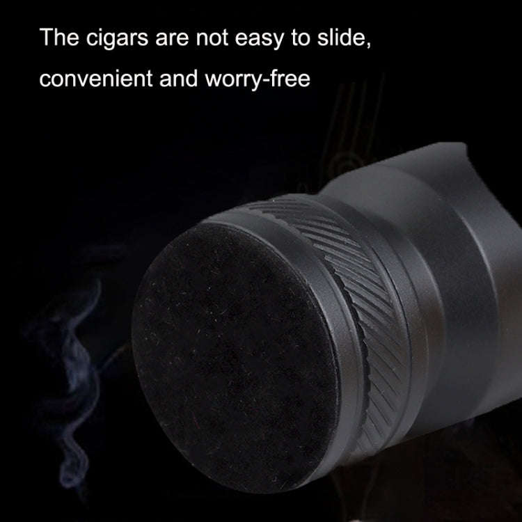 Metal Portable Cigar Holder Large Diameter Smoke Slot Non-slip Bottom(Gold)