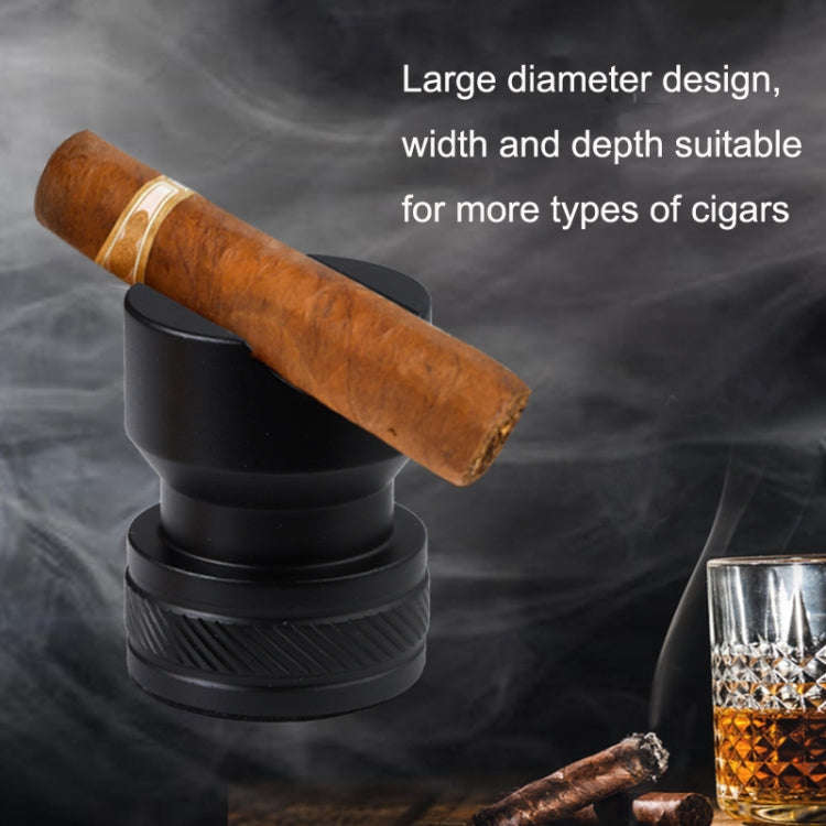 Metal Portable Cigar Holder Large Diameter Smoke Slot Non-slip Bottom(Gold)