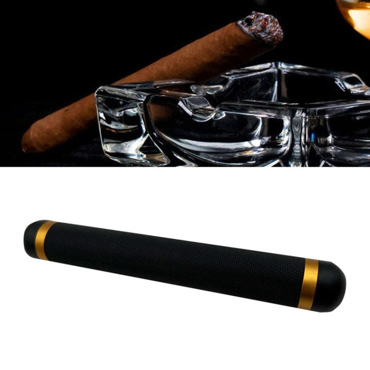 Convenient Metal Cigar Humidor Cigar Storage Tube(Black)