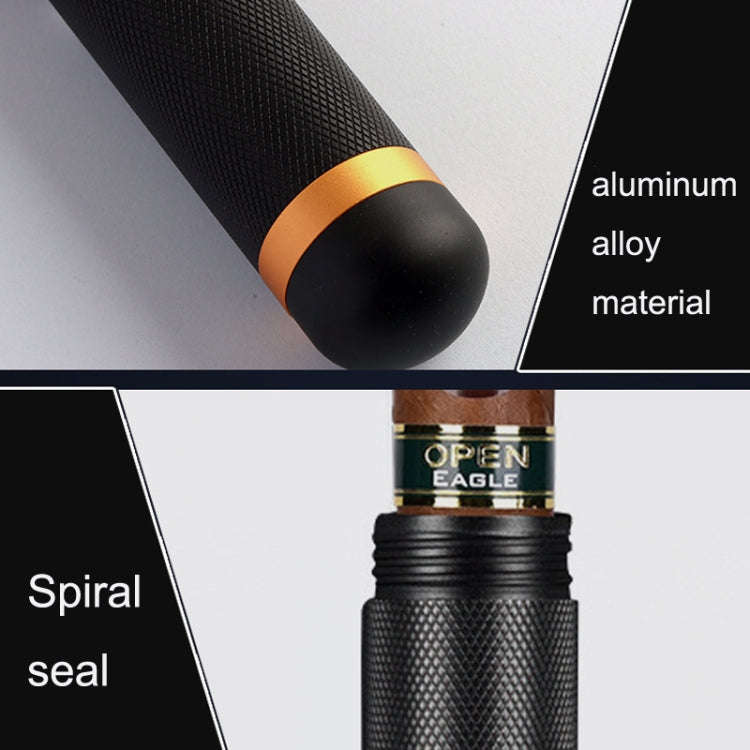 Convenient Metal Cigar Humidor Cigar Storage Tube(Black)