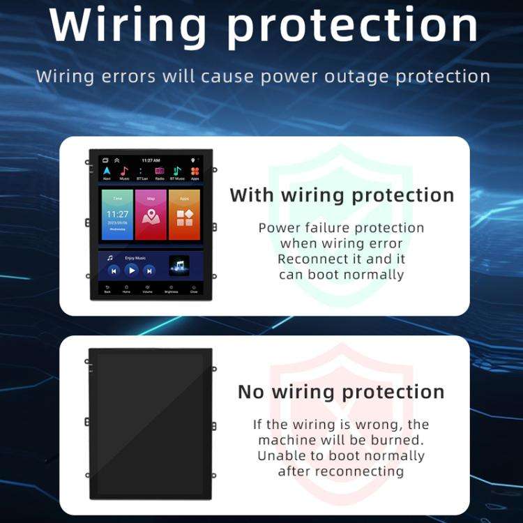 9.7 inch Vertical Screen Bluetooth Radio Android 13 GPS Navigation Device, Memory: 2+64G