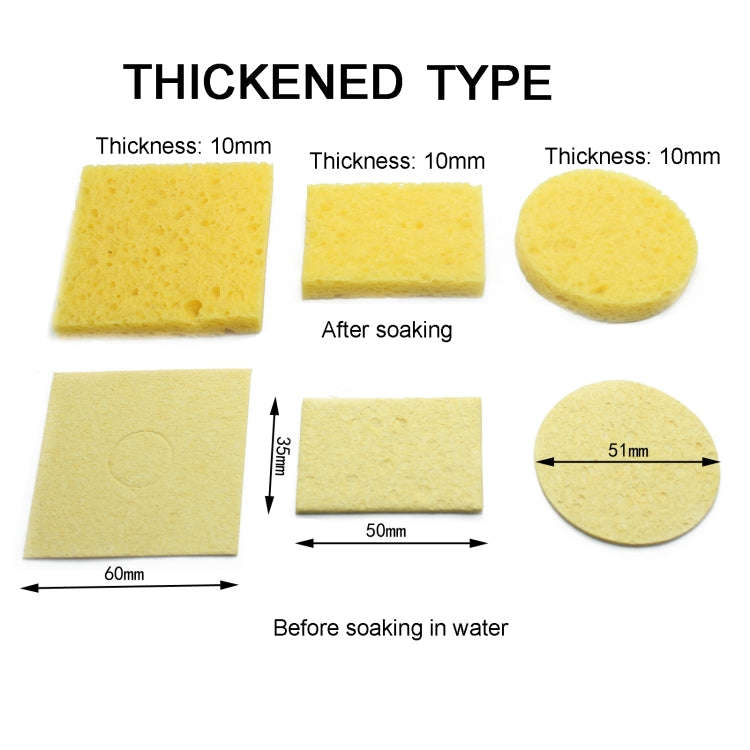 10pcs Soldering Iron Tin Remover Cleaning Cotton Wood Pulp Sponge,Spec: Thickened  Round 5.1cm