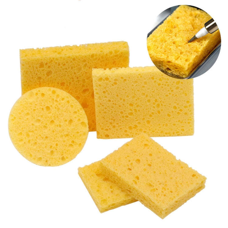 10pcs Soldering Iron Tin Remover Cleaning Cotton Wood Pulp Sponge,Spec: Thickened  Round 5.1cm