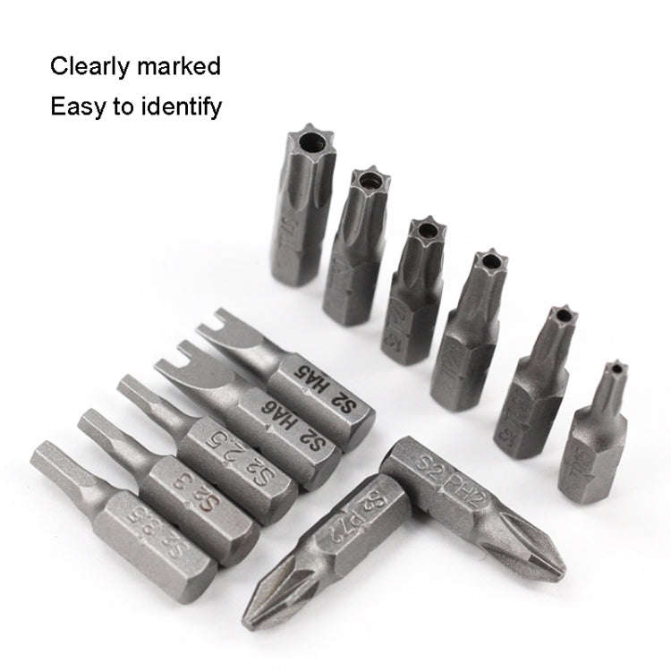 10pcs Electric Screwdriver Short Batch Head Strong Magnetic Driver Head, Series: Phillips PH1