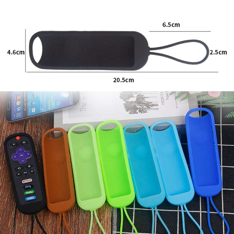 For TCL Roku RC280/RC282 2pcs Oval Remote Control Silicone Case(Luminous Blue)