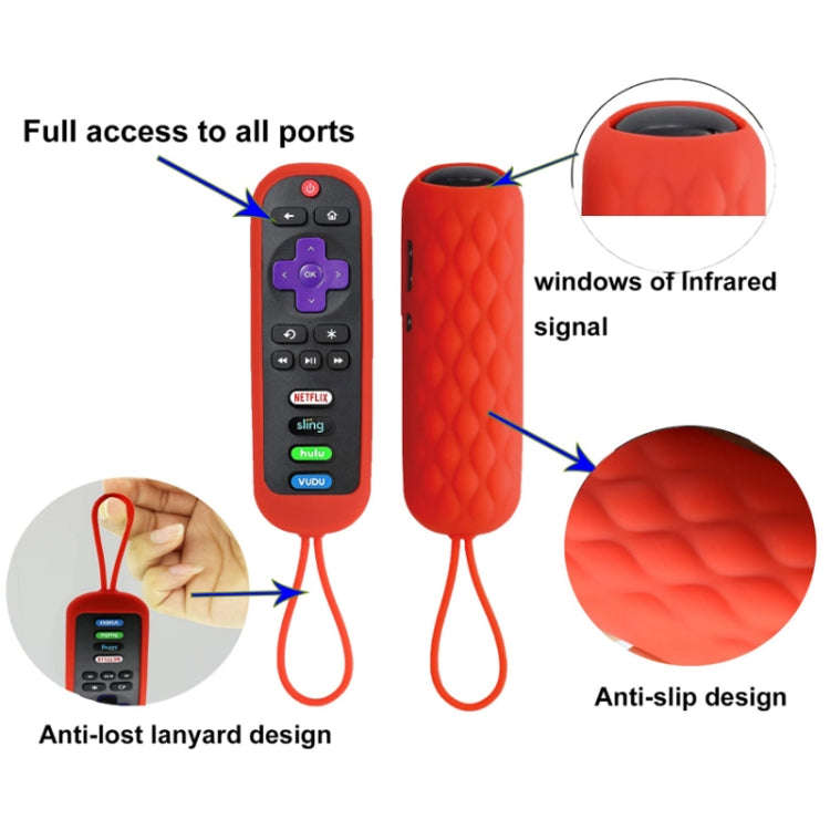 For TCL Roku RC280/RC282 2pcs Oval Remote Control Silicone Case(Luminous Blue)