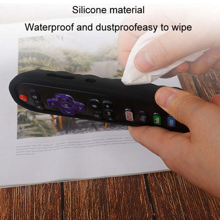 For TCL Roku RC280/RC282 2pcs Oval Remote Control Silicone Case(Luminous Blue)