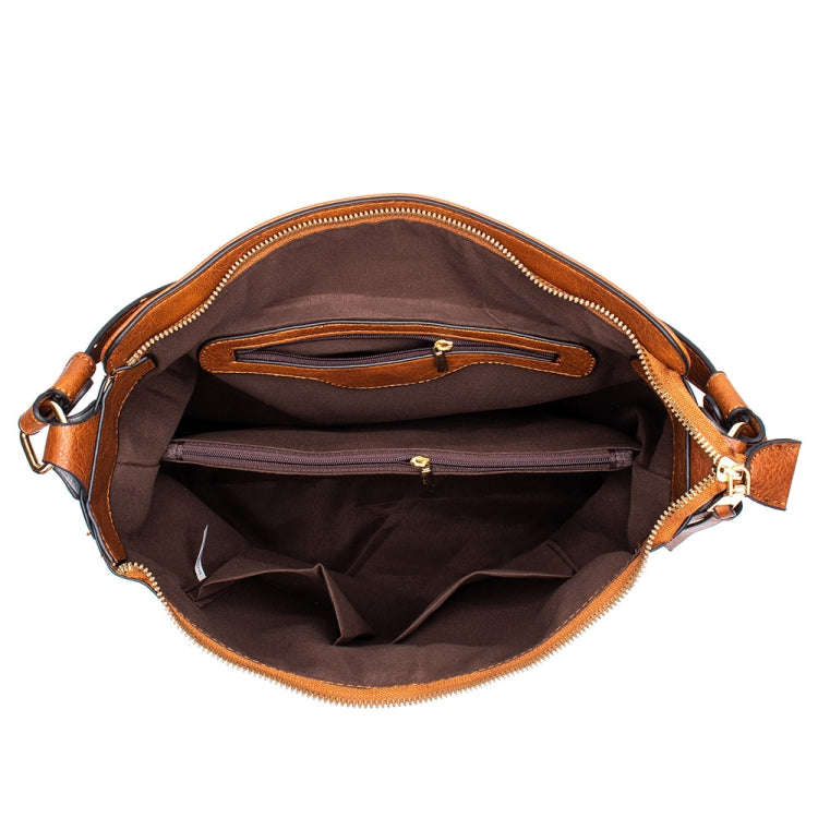 7871 Large Capacity Adjustable Leather Tote Bag Multi-compartment Shoulder Bag, Color: Black