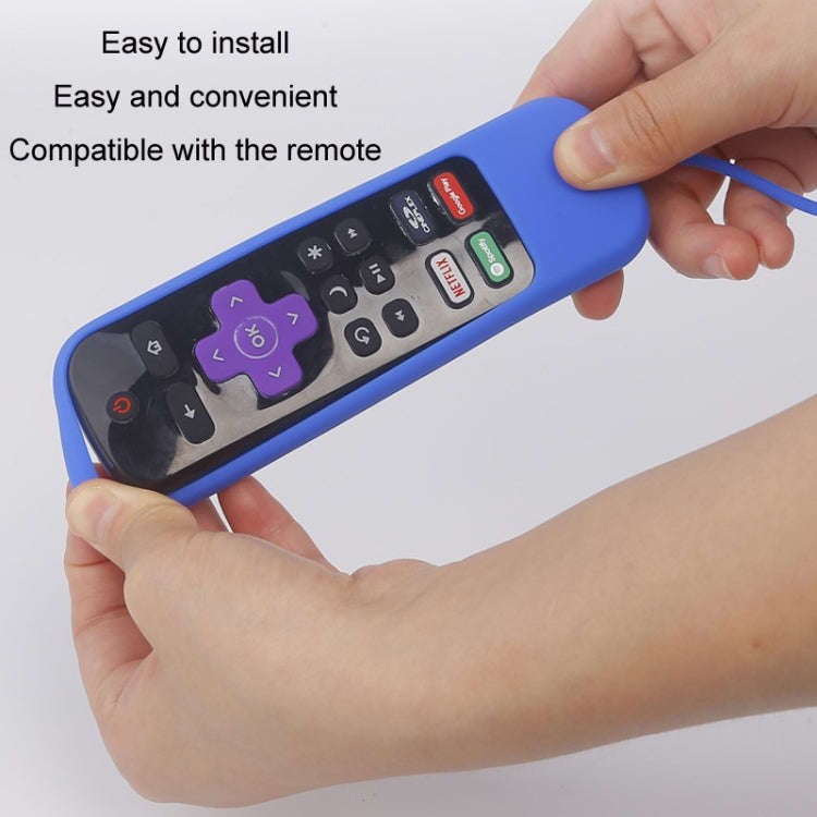 For TCL Roku 3600R/3900/Voice RCAL7R 2pcs Remote Control Silicone Case(Blue)