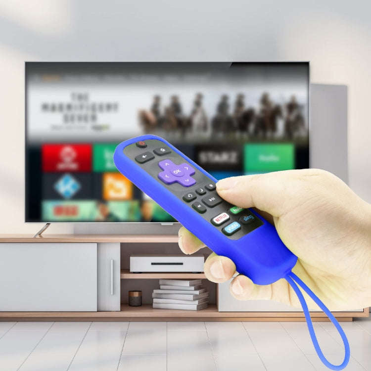 For TCL Roku 3600R/3900/Voice RCAL7R 2pcs Remote Control Silicone Case(Blue)