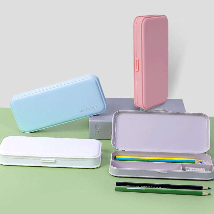 WJ-WJH-2 Plastic Compartment Large-capacity Shatter-resistant Flip-top Stationery Box(Blue)