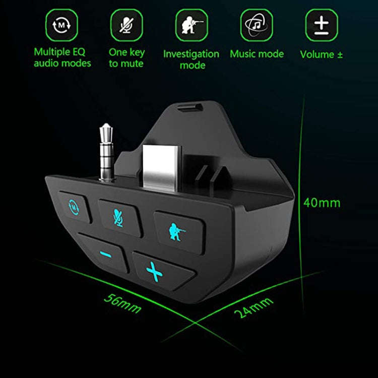 For Microsoft Xbox One S / X / Elite HS-XO193A Gamepad Sound Enhancer 3.5mm Converter Headphone A...